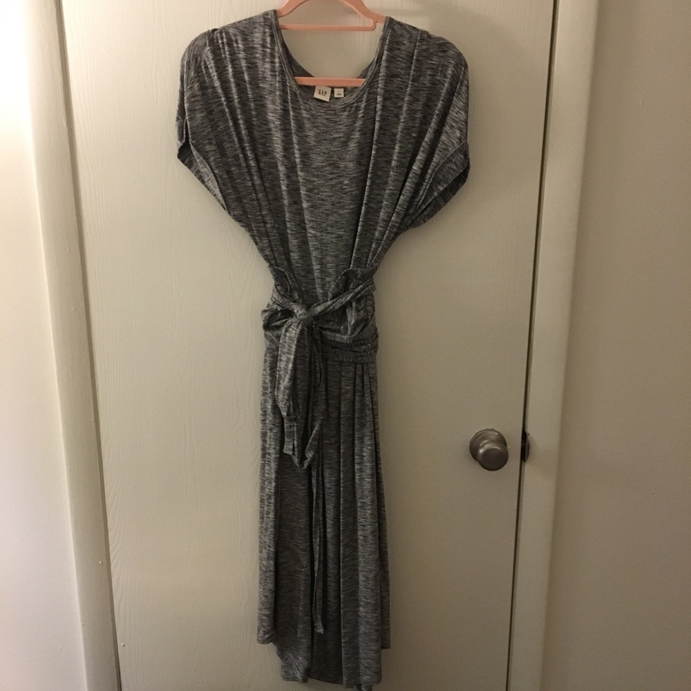 Grey Gap Wrap Waist Dress